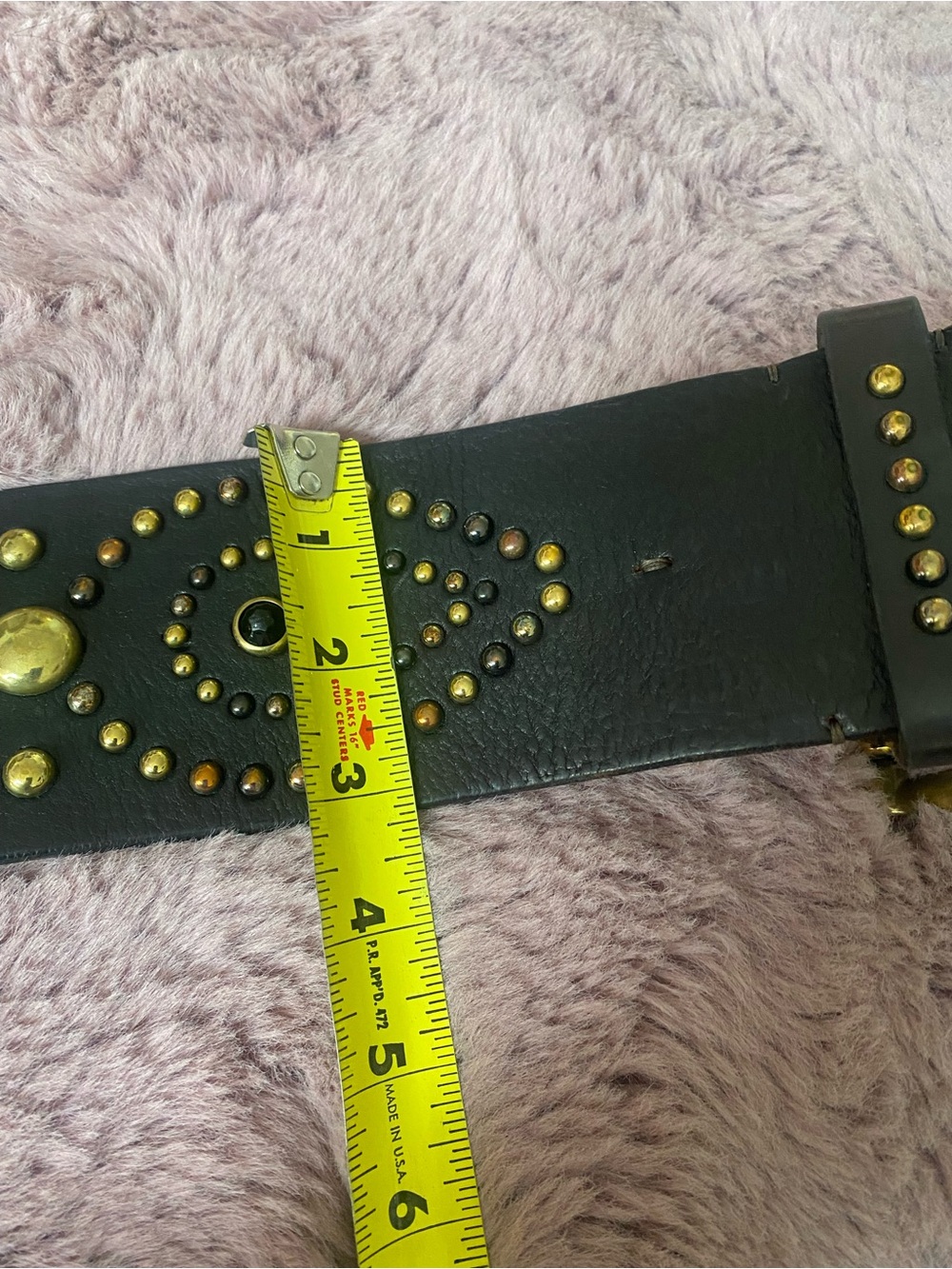 Ralph Lauren Studded Leather Belt - Picture 2 of 7